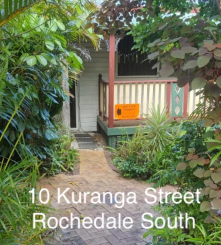 Aussie Massage Therapy studio entrance with tropical gardens